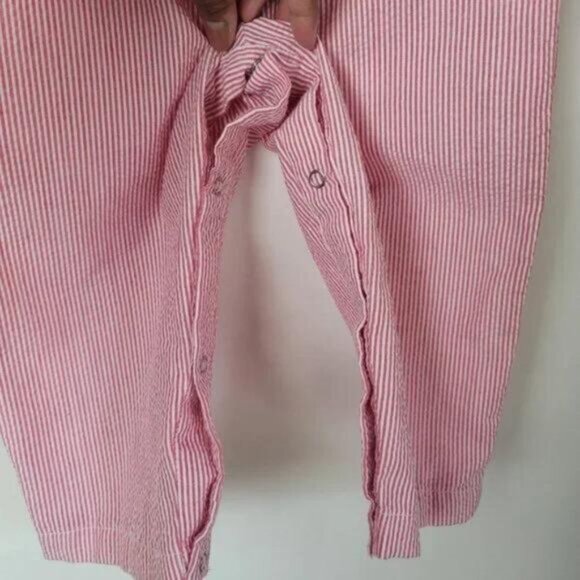 Lil Cactus Red Seersucker Overall Romper Size 2T - Picture 6 of 9
